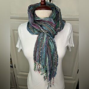 Pier 1 Vibrant Multicolor Woven Scarf